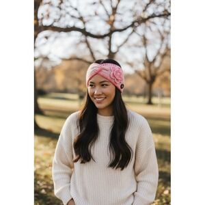 C.C Exclusives Headband Ear Warmer Pink Boho Handmade Crochet Flower lot of 12